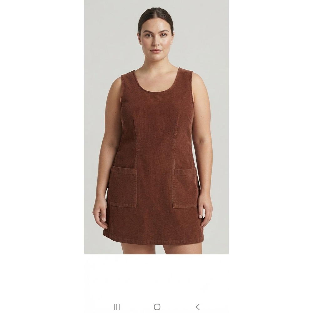 Bryn Connelly Editions Vintage Brown Corduroy Jumper Dress Plus Size 22W Cotton